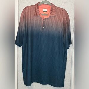Greg Norman Collection Men's Polo - Peach & Blue
